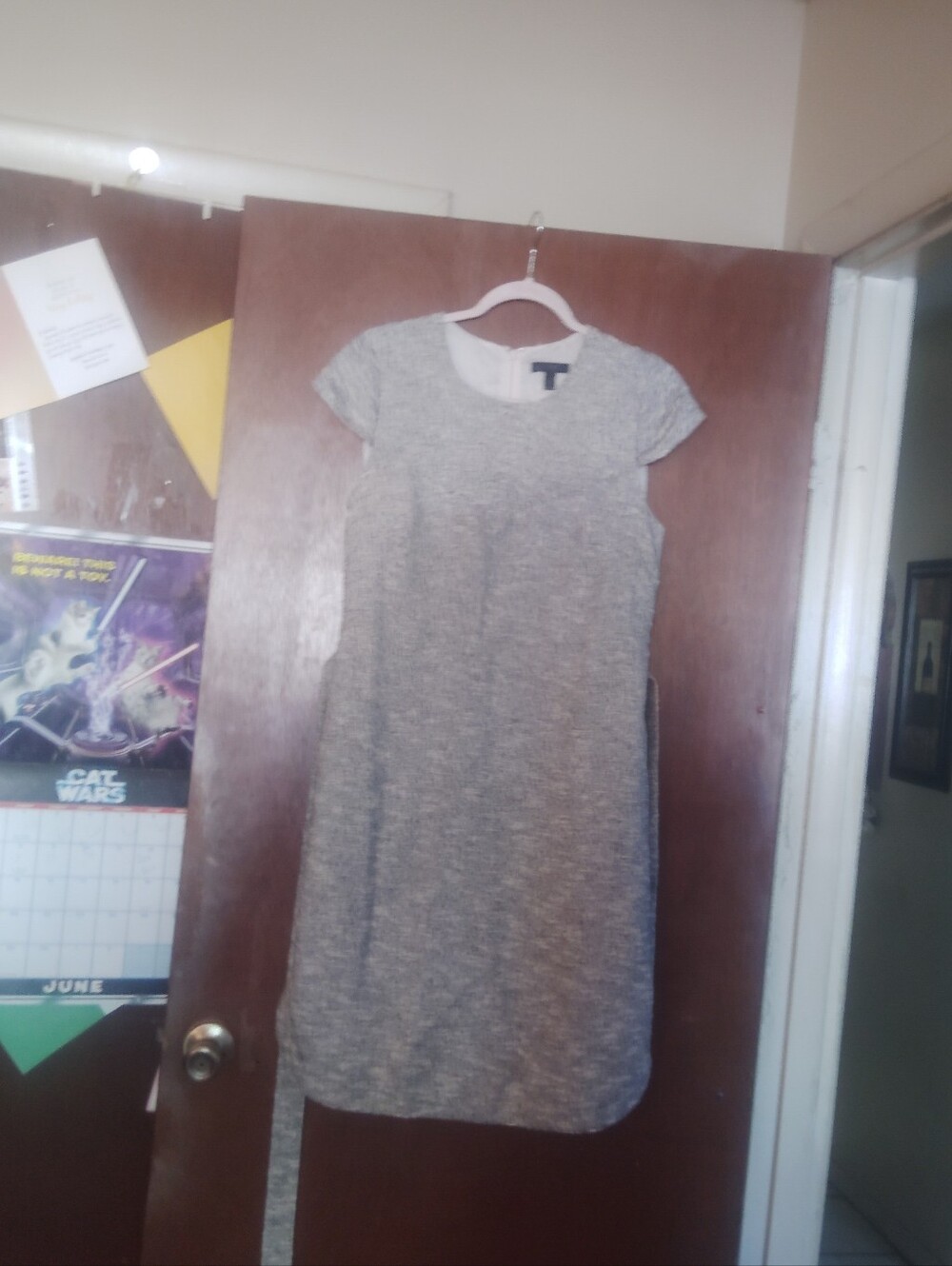 J.CREW Grey Cap Sleeve Tweed Dress - Size 8 - Picture 4 of 11